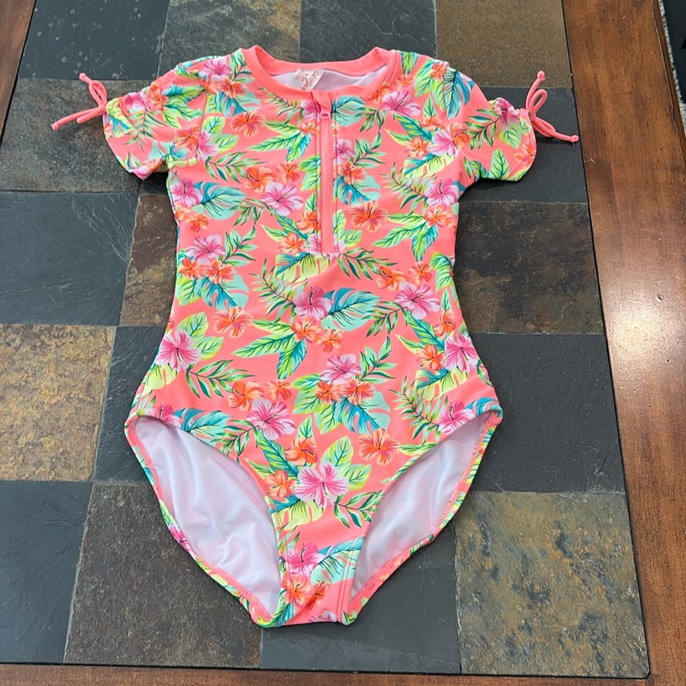 Cat & Jack Pink and Orange One Piece Swimwear XL 14